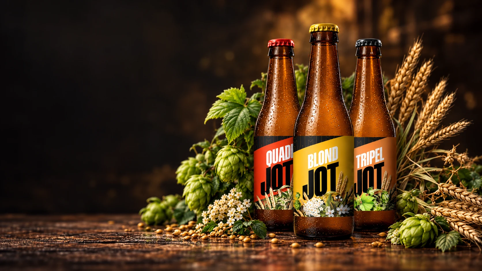 Jot-bieren in een warme compositie met hop en graan
